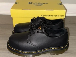 Dr Martens 1461 SR Steel Toe Work Oxford Men's Size 7 Black Full Grain Shoes NEW - Picture 1 of 6