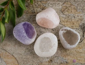 SEERSTEINE Set, Amethyst, Rauchrose klar Quarz - Kristall Wahrsagung, E0159 - Bild 1 von 10