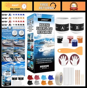 Marine Fiberglass Repair Kit - Gel Coat & Epoxy Filler for Boats, Fix Holes & Cr - Bild 1 von 8