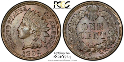 1899 INDIAN CENT PCGS MS63BN, S-9 RPD - Image 1 of 4