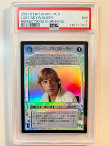 Decipher Star Wars CCG Luke Skywalker foil Japanese Reflections III PSA NM 7 - Picture 1 of 1