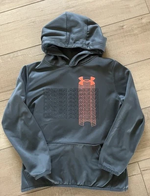 Under Armour UA Boys Hooded Sweatshirt Hoodie Gray - YOUTH MEDIUM - Image 1 of 3