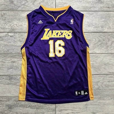 Adidas Los Angeles Lakers Paul Gasol #16 NBA Jersey Purple Youth Size XL - Image 1 of 4