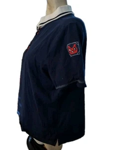 Lauren Ralph Lauren Damen Maritim Matrose Poloshirt 2x rot weiß blau Druckknöpfe - Bild 1 von 5