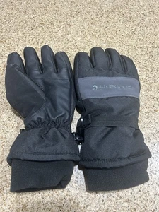Carhartt Mens Waterproof Insulated Winter Snow Gloves Black Wrist Strap Size M - Picture 1 of 5