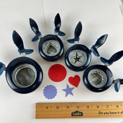 Fiskars Craft Punch Bundle Lot 2" Circle Heart Star Sharp! — 第 1/2 张图片