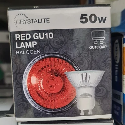 Red GU10 Lamp 50W Pack of 2 - Image 1 of 2