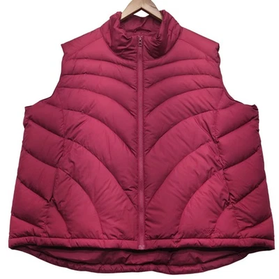 VTG Cabelas Goose Down Puffer Vest Red Womens 2XL Full Zip - Image 1 of 4