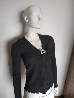 ALLUDE ANDREA KARG 真丝羊绒开放式针织上衣 XS 码 — 第 1/4 张图片