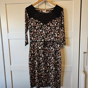 LEONA EDMISTON RUBY Womens Dress Black Floral Lace Stretch sz 1 / S / 8-10 Exc - Picture 1 of 12