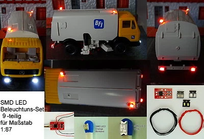 SMD LED Beleuchtungsset 9-tlg. mit Anschlußmodul Orange Blinklicht Spur H0 C2847