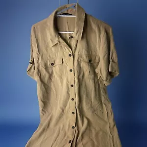 ZARA Tan MIDI Dress - Size USA XL - Free Postage - Bild 1 von 9