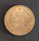 20 LIRE 1882 UMBERTO I ORO PLACCATO REGNO D