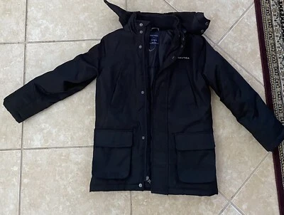 Nautica Boy's Size 7 Black Full Zip Hoodie Hooded Jacket - Image 1 of 4