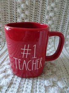 Taza de té café rojo Rae Dunn #1 TEACHER NUEVA - Imagen 1 de 1
