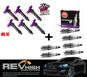 6x REVHIGH Racing Coils + NGK RUTHENIUM Spark Plugs - Picture 1 of 11