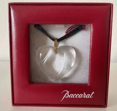 Collar Gargantilla Corazón Cristal Baccarat Vintage Colgante Transparente NUEVO Foto 1 de 4