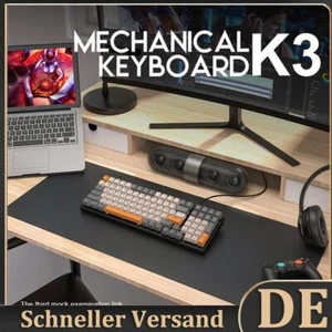K3 Kabelgebundene mechanische Tastatur mit Hintergrundbeleuchtung für PC, Russis - Bild 1 von 12