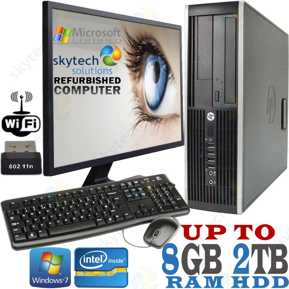 Fast Windows 10 Pro Computer Cheap HP Gaming PC Up To 8GB RAM 2TB HDD HDMI Wi-Fi - Image 1 of 4