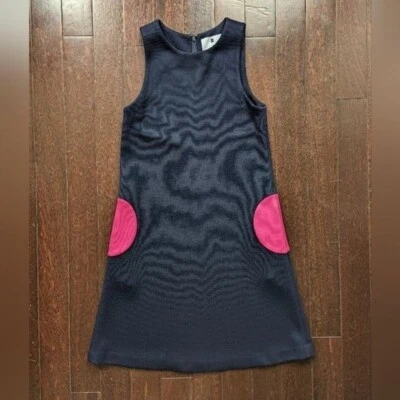 Vestido recto Lisa Perry punto 100 % lana - azul marino/rosa para mujer talla 2 Foto 1 de 4