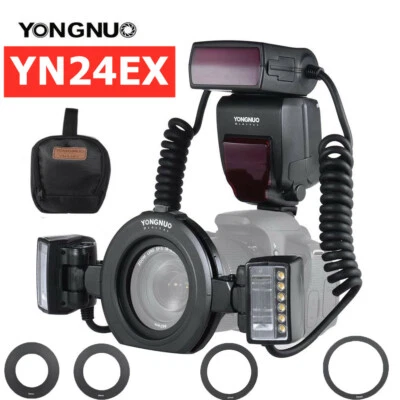 YONGNUO YN24EX E-TTL Twin Lite Macro Flash Speedlite Ring for Canon Camera DSLR - Image 1 of 4