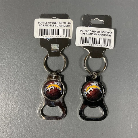Los Angeles Chargers Metal Key Ring with Bottle Opener NFL Football - LOT OF 2 Cover