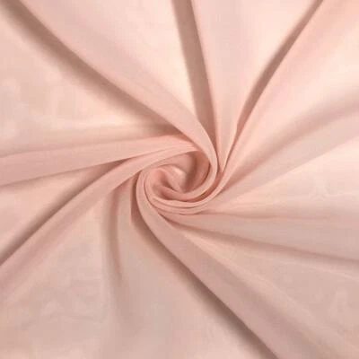 Soft Silky Poly Chiffon Fabric (Blush) - By The Yard - Sheer- Wholesale Price - Image 1 of 3