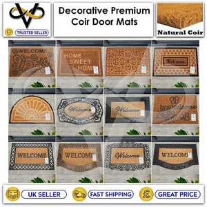 Alfombrillas de puerta de bienvenida coco natural antideslizantes interior/exterior tapetes de jardín para el hogar - Imagen 1 de 19