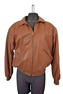 Chaqueta Bomber Clásica Coach Cuero Marrón Suave Para Mujer Pequeña VER MEDIDAS Foto 1 de 4