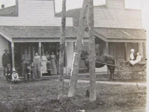 1910 POSTAL FOTOGRÁFICA RPPC ANTIGUA WOMAC MACOUPIN CONDADO ILLINOIS TIENDA CENTRO - Imagen 1 de 5