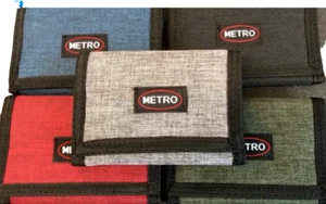 Boys Mens Unisex Canvas Trifold Ripper 3 Zipped Coin Card Wallet ID Window 90 - Picture 1 of 15