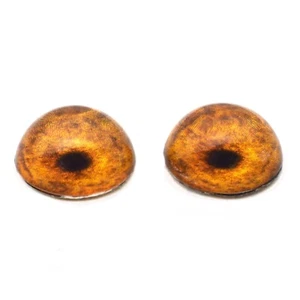 Paar hohe Kuppel orange Tiger halbe Kugel Glasaugen für Taxidermie Schmuck - Bild 1 von 6
