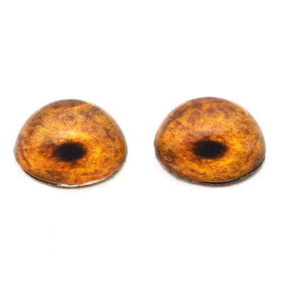 Par de ojos de vidrio de media esfera de tigre naranja cúpula alta para joyería de taxidermia Foto 1 de 4