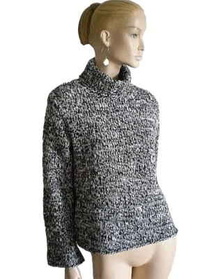 MAGIC LINE ITALIA GRUESO GRIS CARBÓN TEJIDO MEZCLA LANA SUÉTER SIMULADO TALLA L Foto 1 de 4