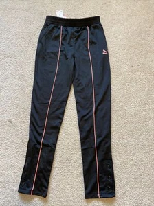 PUMA Girls Athletic Glitter Logo Joggers Sweat Pants Black X Large 16 NWT - Picture 1 of 6