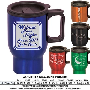 Personalized 16oz Prom Travel Mugs Custom Engraved Travel Mugs Formal Dance - Picture 1 of 16
