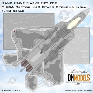F-22 Raptor Camouflage Paint Masks Set + USAF Stars Stencils 1/48 DN Models - Picture 1 of 1
