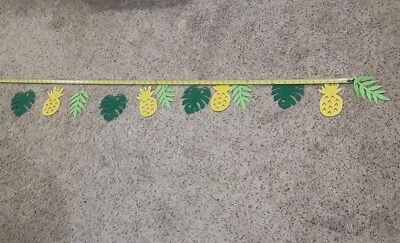 Bandera tropical/hawaiana. Guirnalda de hojas de tela, pancarta suministro de fiesta. 5 pies Foto 1 de 4