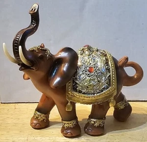 ELEPHANT WILD ANIMAL FORTUNE TRUNK UP GOOD LUCK POWER TUSKS FIGURINE #2 - Picture 1 of 4