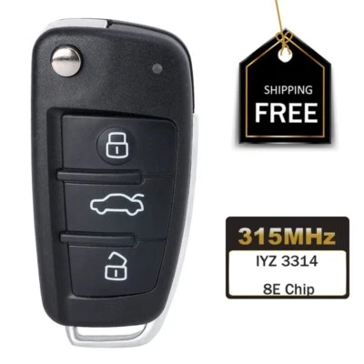 Llavero remoto abatible 315 MHz FCC ID: IYZ 3314 para Audi 2006-2015 A3 A4 A6 Q7 S6 TT Foto 1 de 3