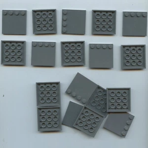 LEGO x 18 Azulejo Gris Azulado Oscuro, Modificado 4 x 4 con Tachuelas en el Borde 6179 - Imagen 1 de 1