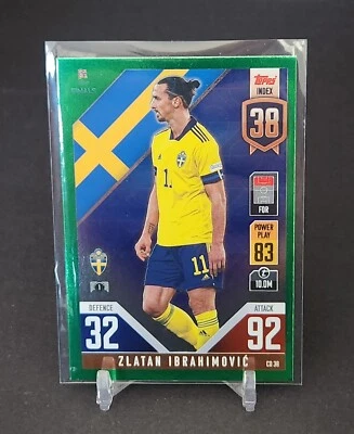 2022 TOPPS Match ATTAX 101 NATIONS LEAGUE FINALS CD38 ZLATAN IBRAHIMOVIC Green - Image 1 of 2