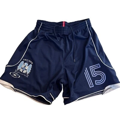 Pantalones Cortos de Fútbol Club Triumph Talla Pequeña Azul/Azul Claro Logo Jugador #15 Foto 1 de 4