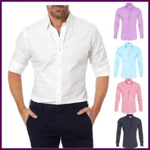 Camisa con Cremallera y Botones Falsos Mangas Largas Color Liso Hombre Negocios Caballero - Imagen 1 de 12