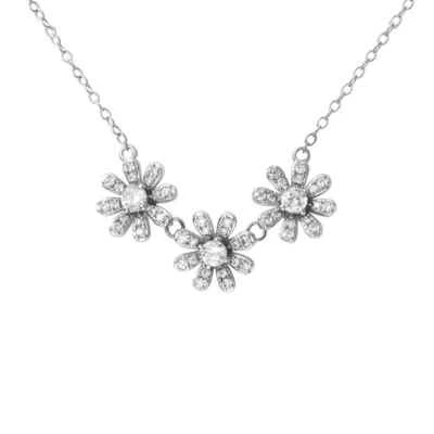 Collana Stroili Argento 925 con Fiori e zirconi bianchi 1669778 - Immagine 1 di 4
