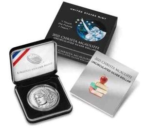 2021 P Christa McAuliffe SILVER DOLLAR PROOF in brown sealed box from US Mint - Picture 1 of 3