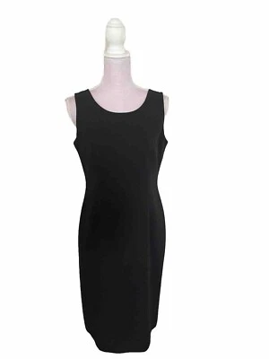 Jones Studio Black Short Sleeve Dress Size 9 Lined Zips Back Foto 1 de 4