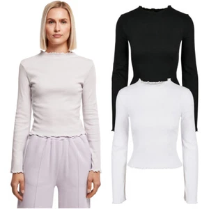Urban Classics Ladies Rib Turtleneck Longsleeve Shirt Top Ribbed Slim - Picture 1 of 26