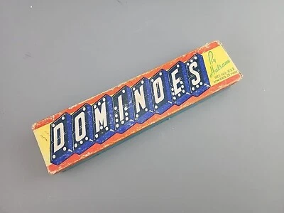  Dominoes Set in Original Box With Dragon Design On Back Vintage - Image 1 of 3