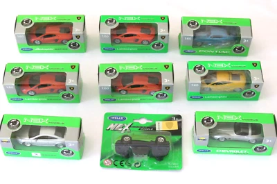 Welly Nex Diecast Cars Lamborghini Peugeot Chevrolet Pontiac BNIB 9 Cars Total - Image 1 of 4